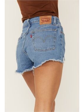 Levi's Women's Light Wash Frayed Hem Denim Shorts